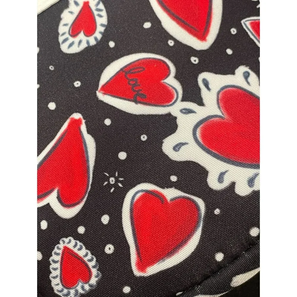 ~ NEW Brighton Hearts a Flutter Crossbody Bag Utility Black Red Love Silver Hrdw - Picture 12 of 13